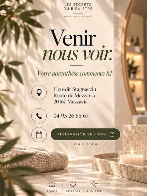 Publication Les Secrets du bien-être : adresse à Mezzavia et réservation via Fresha
